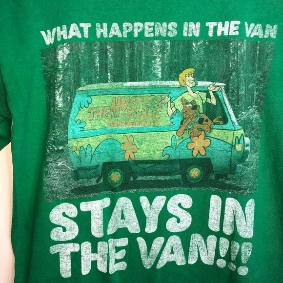 Scooby Doo Men’s Cotton T-shirt What Happens in the Van Stays in the Van Size Sm - Picture 2 of 5